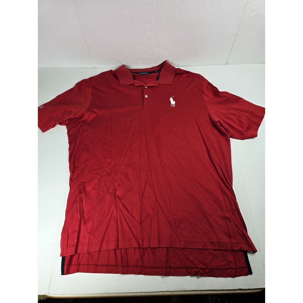 Polo Golf Ralph Lauren Pima Soft Shirt XL Short Sleeve Big Horse Logo Red Preppy